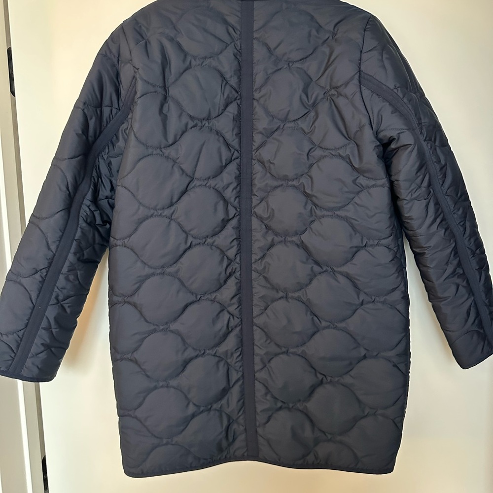 J. Crew Navy Quilted Cocoon Puffer Jacket - Picture 3 of 4